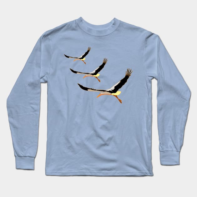 three beautiful storks Long Sleeve T-Shirt by momomoma